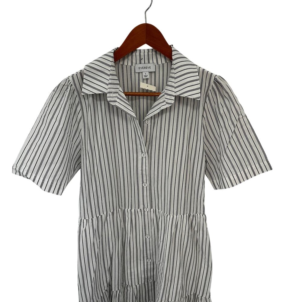 Evereve Ella Striped Poplin Midi Button Down Shirt Dress // S - Picture 4 of 12